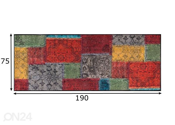 Vaip Vintage Patches 75x190 cm mõõdud