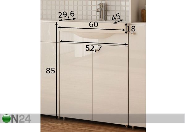 Valamukapp valamuga 60 cm mõõdud