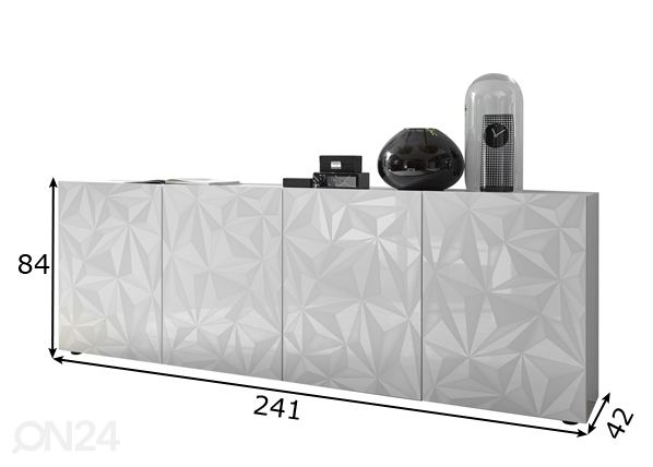 Valge Kummut Prisma 09, 241cm mõõdud