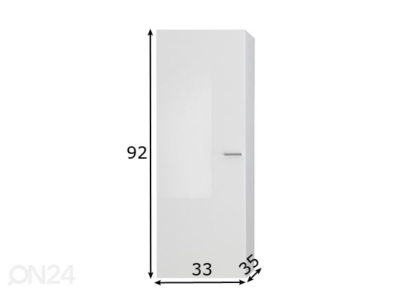 Valge Seinakapp Infinity h92 cm mõõdud