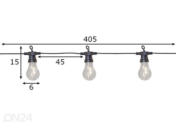 Valguskett Filament mõõdud