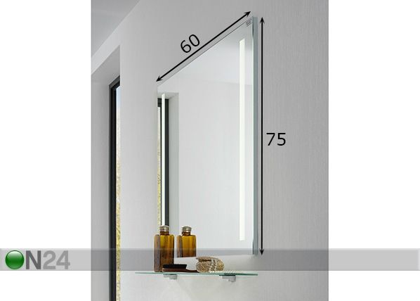 Valgustiga peegel Lima 60x75 cm mõõdud