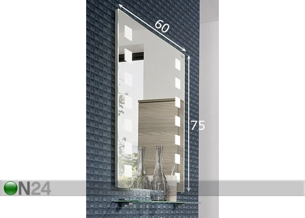 Valgustiga peegel Lima 60x75 cm mõõdud