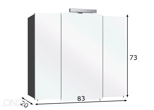 Valgustusega peegelkapp 13-II 83 cm mõõdud