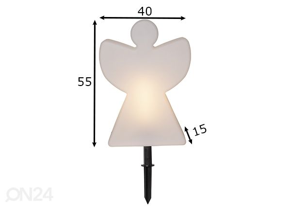 Välisdekoratsioon Angel 55 cm, valge mõõdud