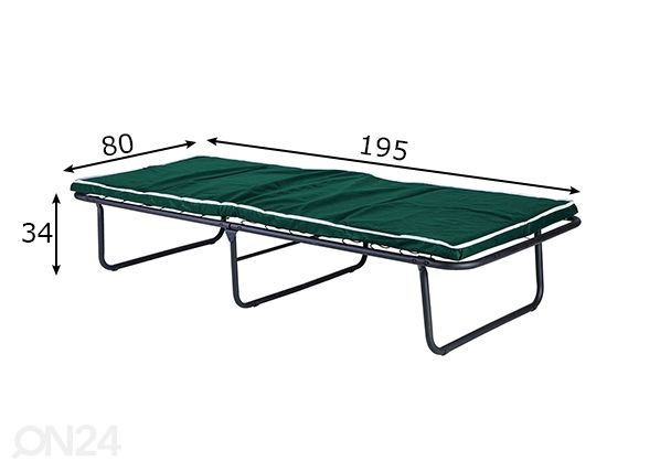 Välivoodi + kattemadrats Greca 80x195 cm mõõdud