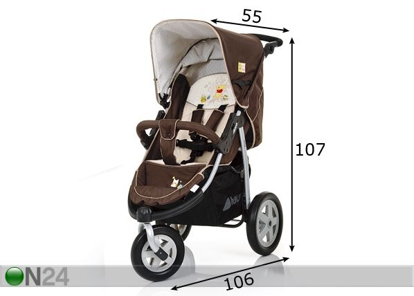 Vanker-käru Viper Trio-Set Pooh Doodle Brown mõõdud