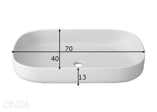 Vannitoa valamu Krion™ mõõdud