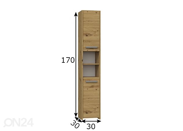 Vannitoakapp Clara 30 cm mõõdud