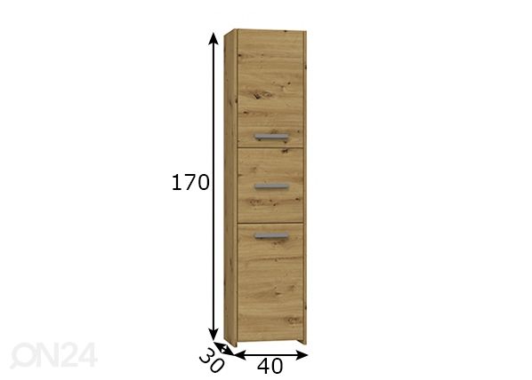 Vannitoakapp Olbia 40 cm mõõdud