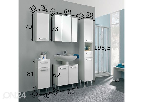 Vannitoakomplekt 312 mõõdud