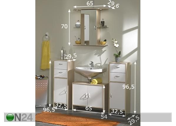 Vannitoakomplekt Toscana mõõdud