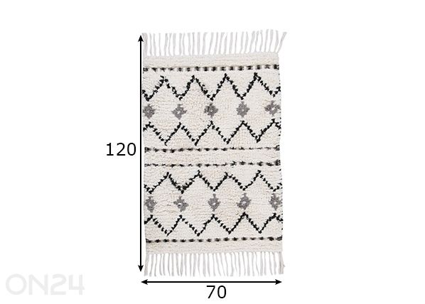 Vannitoavaip Ethno Bath Zigzag 70x120 cm mõõdud