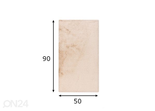 Vannitoavaip Heaven Beige 50x90 cm mõõdud