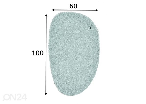 Vannitoavaip Tom Tailor Cozy Bath Uni Pebble 60x100 cm, mündiroheline mõõdud