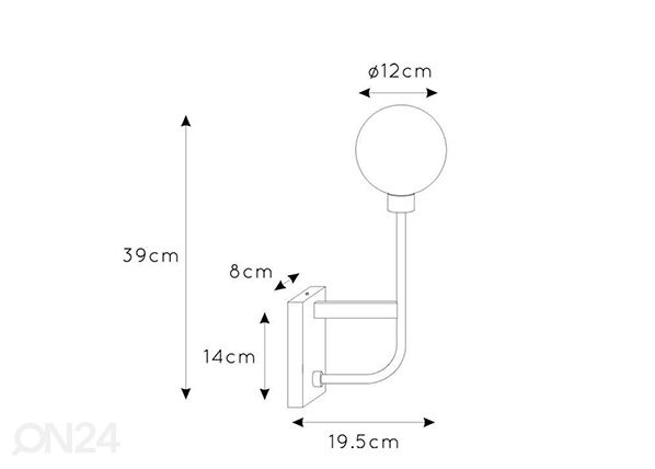 Vannitoavalgusti Berend mõõdud