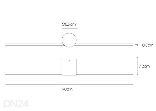 Vannitoavalgusti Mizar 90 cm mõõdud