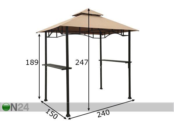 Varikatus BBQ 2,4x1,5 m mõõdud