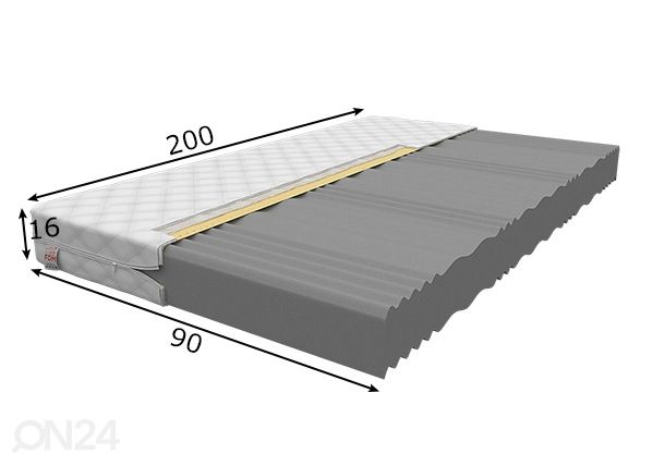 Vedrudeta madrats 90x200 cm mõõdud