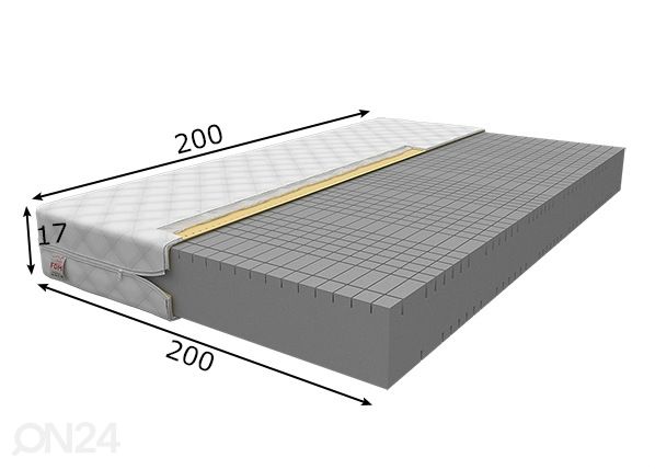 Vedrudeta madrats Goya 200x200 cm mõõdud