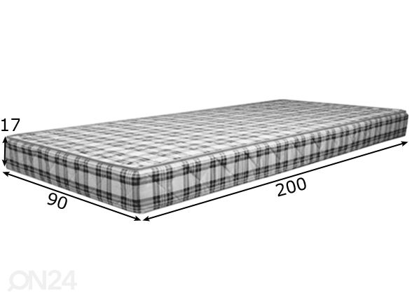 Vedrumadrats 90x200 cm mõõdud
