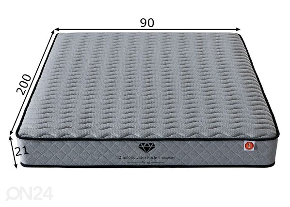 Vedrumadrats 90x200 cm mõõdud