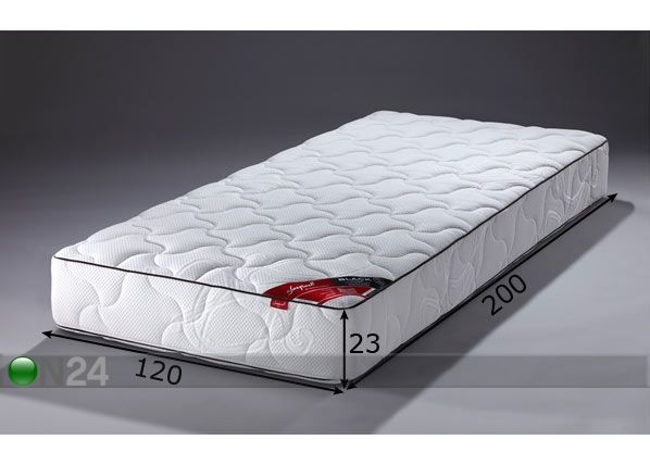 Vedrumadrats BLACK Zoned Multipocket TempSmart™ 120x200 cm mõõdud