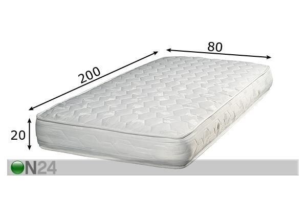 Vedrumadrats Favorite 80x200 cm mõõdud