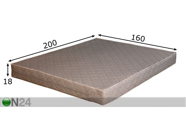Vedrumadrats Grey Pocket 160x200 cm mõõdud