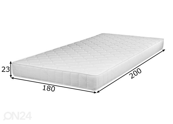 Vedrumadrats Hypnos Hemera kõrge pocket 5-zone 180x200 cm mõõdud