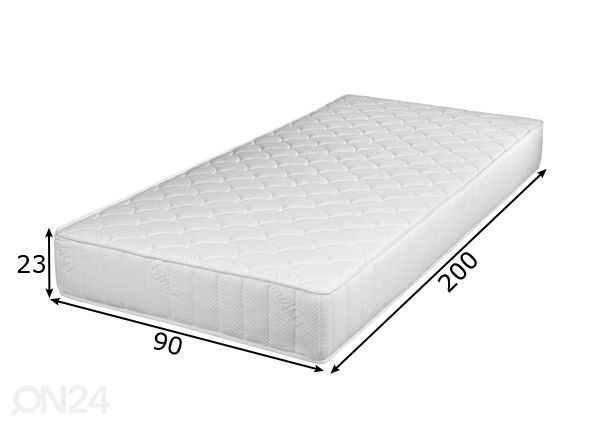 Vedrumadrats Hypnos Hemera kõrge pocket 5-zone 90x200 cm mõõdud