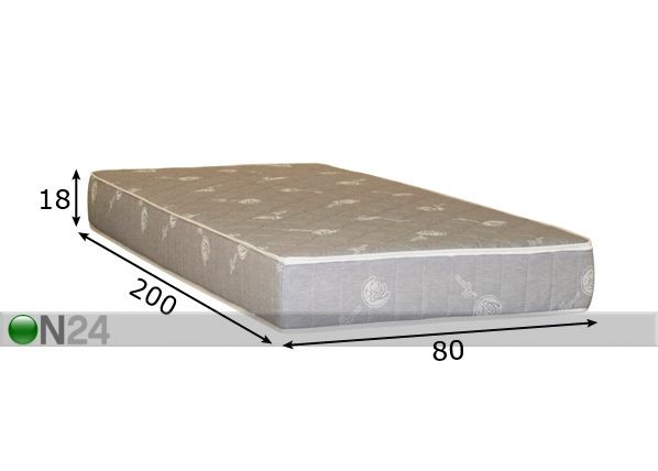 Vedrumadrats Hypnos Venus 80x200 cm mõõdud