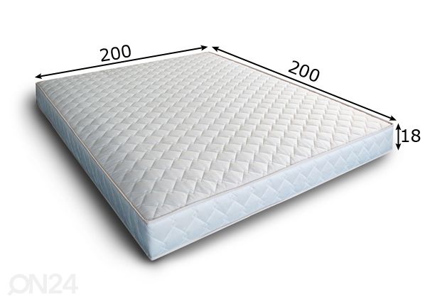 Vedrumadrats Inter Pocket 200x200 cm, valge kangas mõõdud