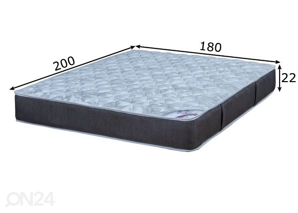 Vedrumadrats Iris 180x200 cm mõõdud