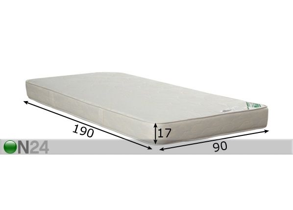 Vedrumadrats Madal Ökoloogiline 90x190 cm mõõdud
