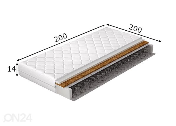 Vedrumadrats Ola 200x200 cm mõõdud