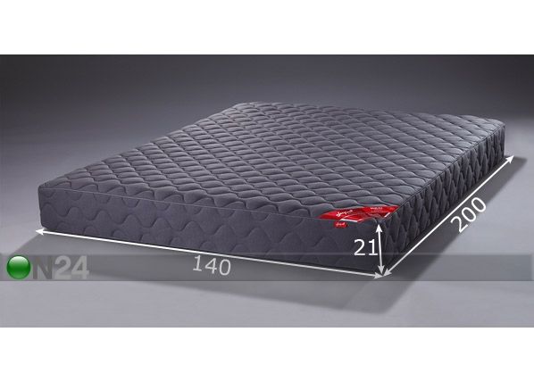 Vedrumadrats RED Zoned Pocket Dark 140x200 cm mõõdud