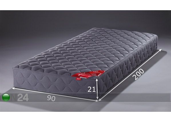 Vedrumadrats RED Zoned Pocket Dark 90x200 cm mõõdud