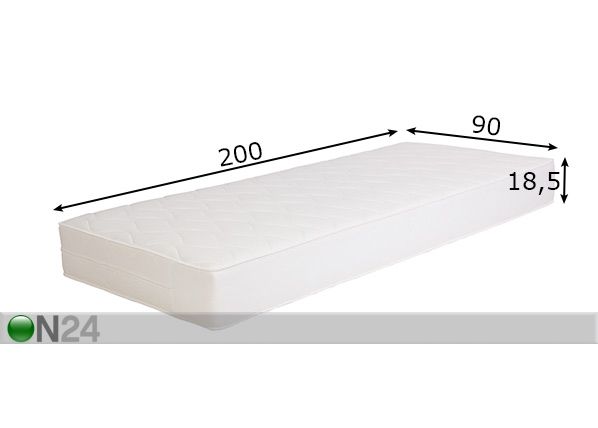 Vedrumadrats San Remo Lux 90x200 cm mõõdud