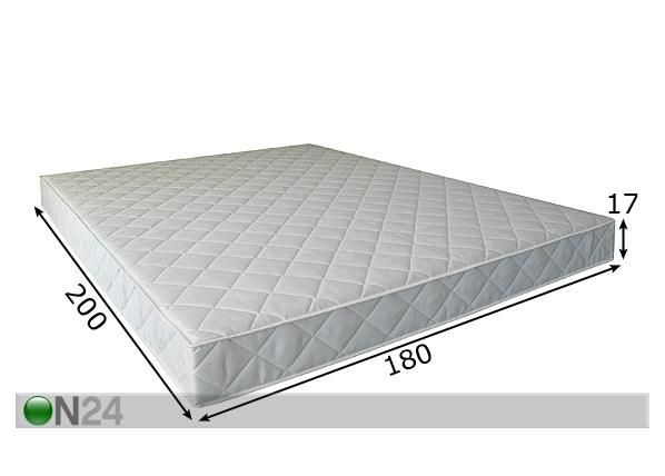 Vedrumadrats Standard 180x200 cm mõõdud