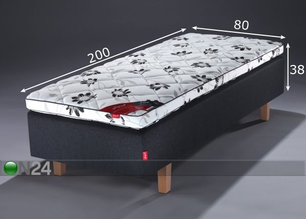 Vedruvoodi Black Multipocket Mööbliriidega + Top Memory 80x200 cm mõõdud