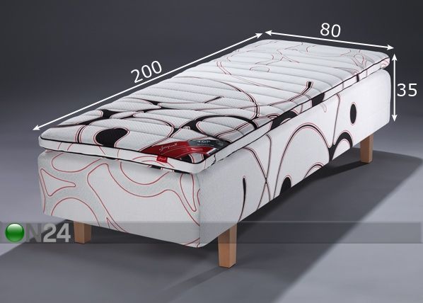 Vedruvoodi Black Multipocket Sensity + Top Latex Sensity 80x200 cm mõõdud