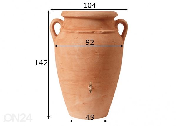 Veenõu Antiik Amphora Terracotta 600 L mõõdud
