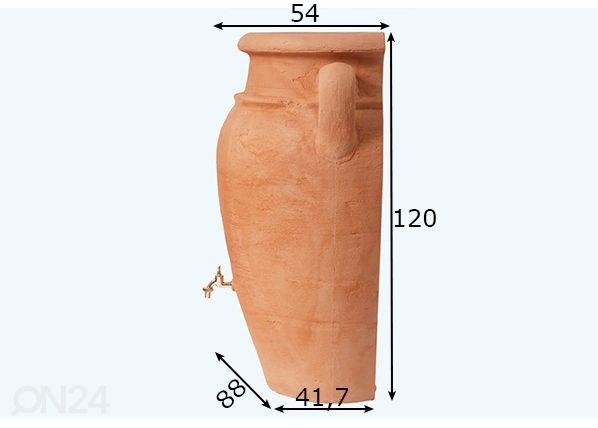 Veenõu Antiik Wall Amphora Terracotta 260 L mõõdud