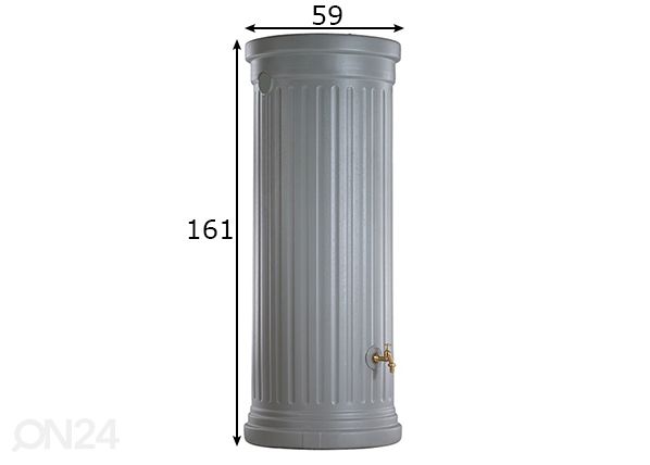 Veenõu Column Tank Gray 330 L mõõdud
