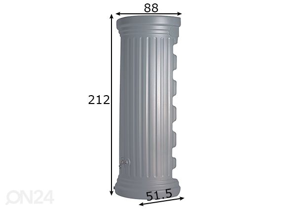 Veenõu Column Wall Tank Gray 550 L mõõdud