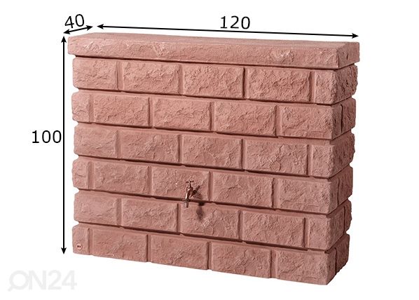 Veenõu Rocky redstone 400 L mõõdud