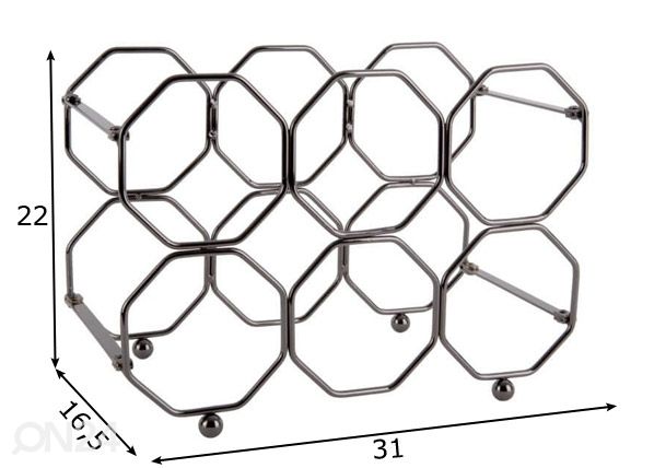 Veinihoidja Honeycomb tumehall mõõdud