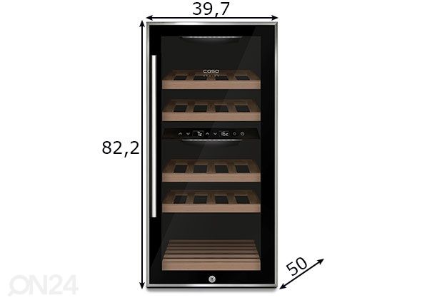 Veinikülmik Caso WineComfort 24 black, 644 mõõdud