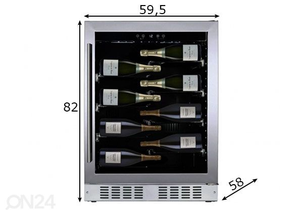 Veinikülmik Dunavox DAUF-40.138SS mõõdud